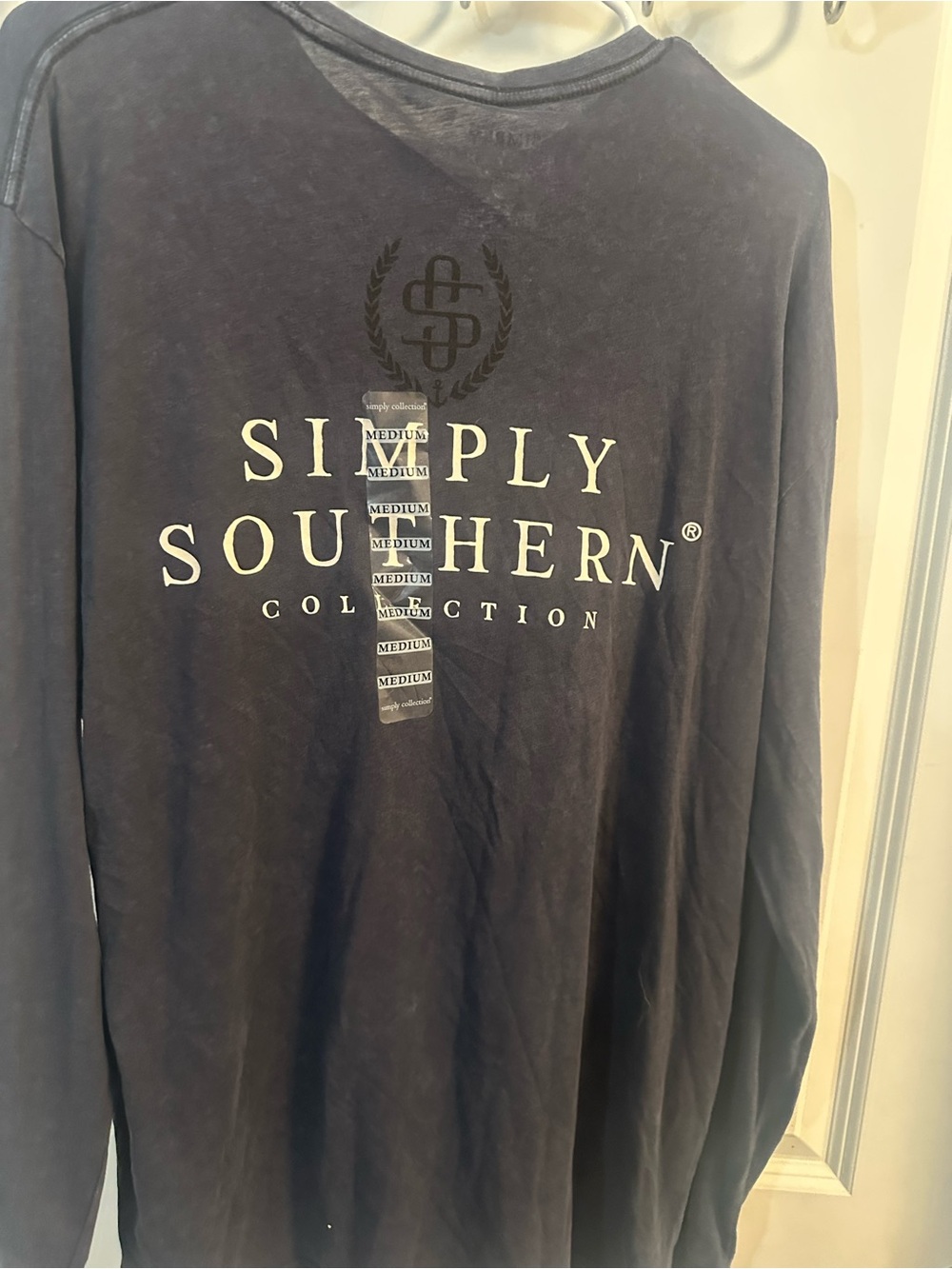 Simply Southern Navy Long Sleeve Tee with White Logo